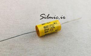 خازن اکسیال 46.4 نانو فاراد 63 ولت ساخت LCC فرانسه با تلورانس 1.25 درصد
