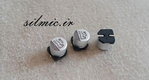 خازن smd پلیمری جامد 220 میکرو فاراد 6.3 ولت elna ژاپن Super low E.S.R