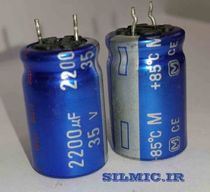 خازن الکترولیتی 2200 میکرو فاراد 35 ولت Panasonic سری M و NHG