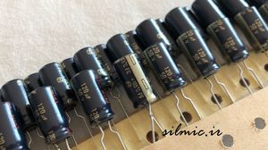 خازن های فای 120 میکرو فاراد 50 ولت سری FC پاناسونیک سری آدیو low impedance