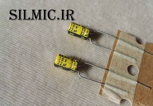 خازن گرید صوتی 22 میکرو فاراد 16 ولت ELNA مینیاتوری RC2 yellow استاندارد بالا