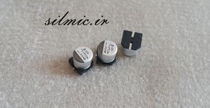 خازن smd پلیمری جامد 330 میکرو فاراد 4 ولت elna ژاپن Super low E.S.R