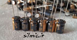 خازن های فای 100 میکرو فاراد 50 ولت nichicon گرید استاندارد صوتی سری KW
