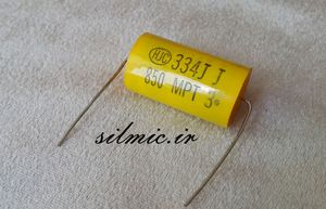خازن اکسیال 330 نانو فاراد 850 ولت HJC تایوان از نوع پلی پروپیلن متالیزه MKP