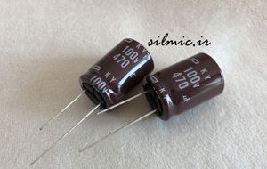 خازن 470 میکرو فاراد 100 ولت NIPPON ژاپن سری KY با ویژگی ULTRA LONG LIFE