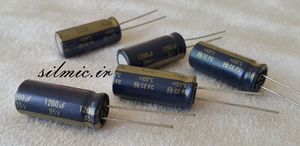 خازن های فای 1200 میکرو فاراد 35 ولت سری FC پاناسونیک سری آدیو low impedance