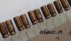 خازن های فای 100 میکرو فاراد 10 ولت نیچیکون گرید استاندارد صوتی سری FW