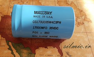 خازن 17000 میکرو فاراد 35 ولت mallory امریکا سری cg با کیفیت ساخت بالا