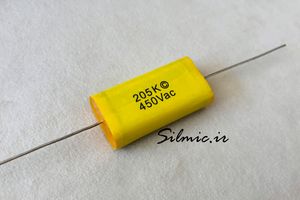 خازن اکسیال 2 میکرو فاراد 450 ولت AC و 630 ولت DC ساخت تایوان