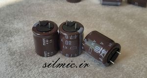 خازن 470 میکرو فاراد 80 ولت NIPPON ژاپن سری KY با ویژگی ULTRA LONG LIFE