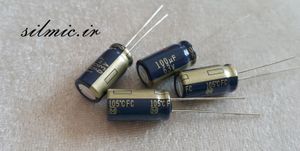 خازن های فای 100 میکرو فاراد 63 ولت سری FC پاناسونیک سری آدیو low impedance
