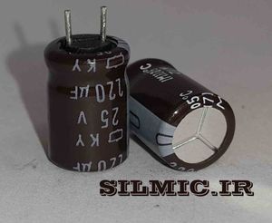 خازن های فرکانسی 220 میکرو فاراد 25 ولت ژاپنی NIPPON سری KY low impedance