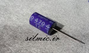 خازن جامد 470 میکرو فاراد 16 ولت SANYO ژاپن سری SA های گرید های فرکانس