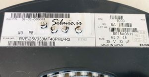 خازن 33 میکرو فاراد 25 ولت ELNA ژاپن نوع SMD سری RVE استاندارد و ارتفاع کم