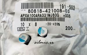 خازن پلیمر جامد 330 میکرو فاراد 10 ولت NIPPON سری PXA و Super low ESR