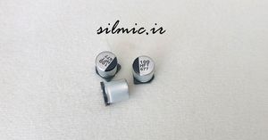 خازن 100 میکرو فاراد 50 ولت SMD ساخت Panasonic سری FT ابعاد بسیار کوچک
