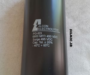 خازن 6800 میکرو فاراد 450 ولت ALCON سری PG-6DI با ESR پایین و High ripple