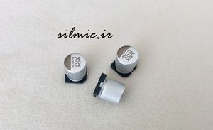 خازن پلیمری 100 میکرو فاراد 35 ولت NIPPON SMD ژاپن HXA دمای 125 درجه