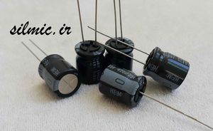 خازن 470 میکرو فاراد 35 ولت nichicon ژاپن سری HE با امپدانس پایین و لانگ لایف