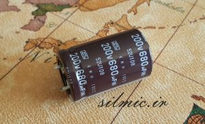 خازن الکترولیتی 680 میکرو فاراد 200 ولت نیپون ژاپن سری KMH سری استاندارد