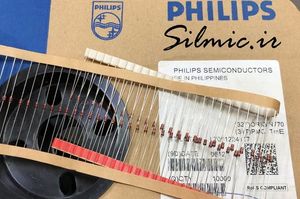 دیود 1N4148 ساخت PHILIPS فیلیپین توان 0.3 وات سرعت سویئچ زنی 4ns