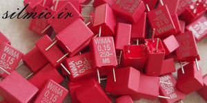 خازن 150 نانو فاراد 250 ولت MKT ساخت WIMA آلمان سریMKS2 بای پس و کوپلاژ