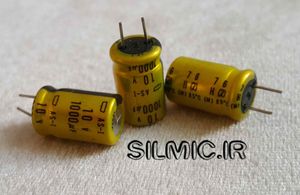خازن الکترولیتی 1000 میکرو فاراد 10 ولت NIPPON ساخت ژاپن سری AS-1