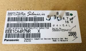 خازن بی پلار 4.7 میکرو فاراد 16 ولت Panasonic نوع SMD سری S تحمل لرزش 30G
