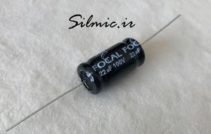 خازن کراس اور بی پلار 22 میکرو فاراد 100 ولت FOCAL فرانسه نوع اکسیال 5%