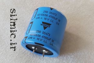 خازن 47000 میکرو فاراد 16 ولت ساخت VISHAY PHILIPS آمریکا با گرید صوتی