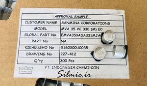 خازن 330 میکرو فاراد 35 ولت NIPPON نوع SMD سری MVA با ابعاد کوچک
