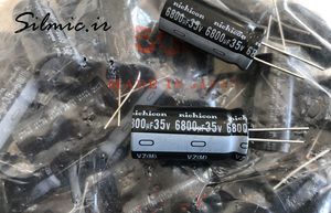 خازن الکترولیت 6800 میکرو فاراد 35 ولت nichicon ژاپن سری vz با ابعاد کوچک
