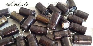 خازن های فای 100 میکرو فاراد 25 ولت samyoung کره سری AH مناسب صوت