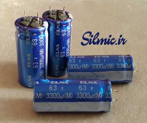 خازن آدیو 3300 میکرو فاراد 63 ولت ژاپنی ELNA استاندارد blue robe سری RE3