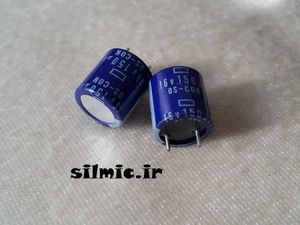 خازن 150 میکرو فاراد 16 ولت os-con ساخت nippon ژاپن سری FP از نوع جامد low esr