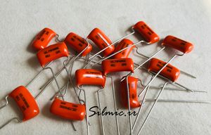 خازن افسانه ای 6.8 نانو فاراد 400 ولت AC ساخت SPRAGUE سری orange drop