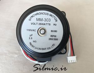 استپ موتور 300rpm با توان 25 وات ولتاژ 110vac و ظرفیت خازنی 2.5 میکرو LILIN