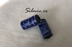 خازن 3300 میکرو فاراد 25 ولت NIPPON ژاپن سری LXZ با ESR پایین و LONG LIFE