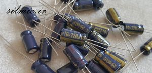 خازن های فای 220 میکرو فاراد 10 ولت سری FC پاناسونیک سری آدیو low impedance