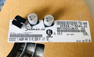 خازن 2200 میکرو فاراد 10 ولت Nippon ژاپن نوع SMD سری MVH دمای 125 درجه