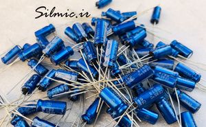 خازن 4.7 میکرو فاراد 63 ولت ELNA مدل استاندارد blue robe سری RE3