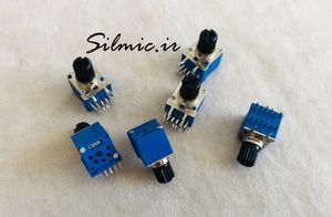 ولوم پتانسیومتر 20 کیلو اهم لگاریتمی استریو 12 پایه ساخت SAMWOO کره