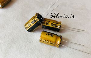 خازن های فای 1000 میکرو فاراد 35 ولت نیچیکون گرید استاندارد صوتی سری FW