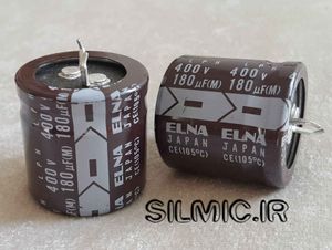 خازن الکترولیتی 180 میکرو فاراد 400 ولت ELNA ژاپن سری LPH با استاندارد بالا
