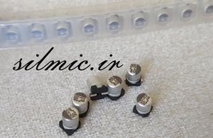 خازن 2.2 میکرو فاراد 50 ولت smd الکترولیتی elna ژاپن سری RV2 سری استاندارد