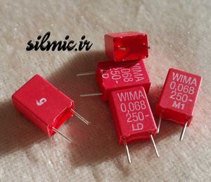 خازن 68 نانو فاراد 250 ولت MKT ساخت WIMA آلمان سریMKS2 بای پس و کوپلاژ