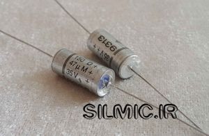 خازن تانتال نظامی 47 میکرو فاراد 35 ولت SPRAGUE ساخت آمریکا سری 150D