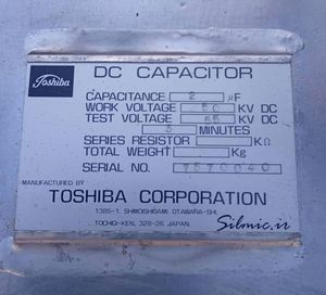 خازن 2 میکرو فاراد 50 کیلو ولت ساخت TOSHIBA ژاپن از نوع DC-LINK