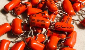 خازن افسانه ای 1 نانو فاراد 330 ولت AC ساخت SPRAGUE آمریکا orange drop