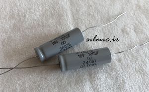 خازن های فای 100 میکرو فاراد 16 ولت اکسیال TOWA ژاپن با صدایی فوق العاده گرم